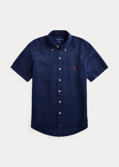 Camisa Polo Ralph Lauren Hombre Azul Marino - Classic Fit Linen - PKONU5103